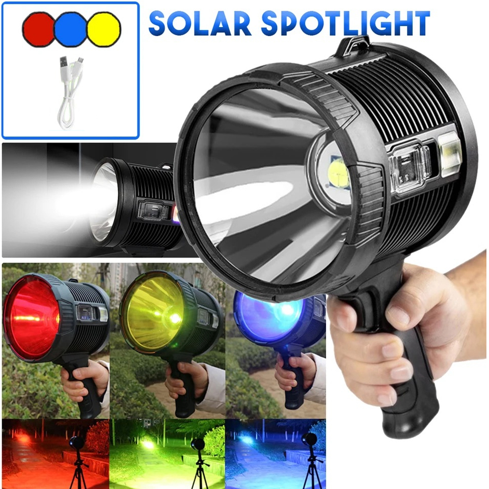Solar USB Rechargeable Flashlight Super Bright Solar & USB Rechargeable ...