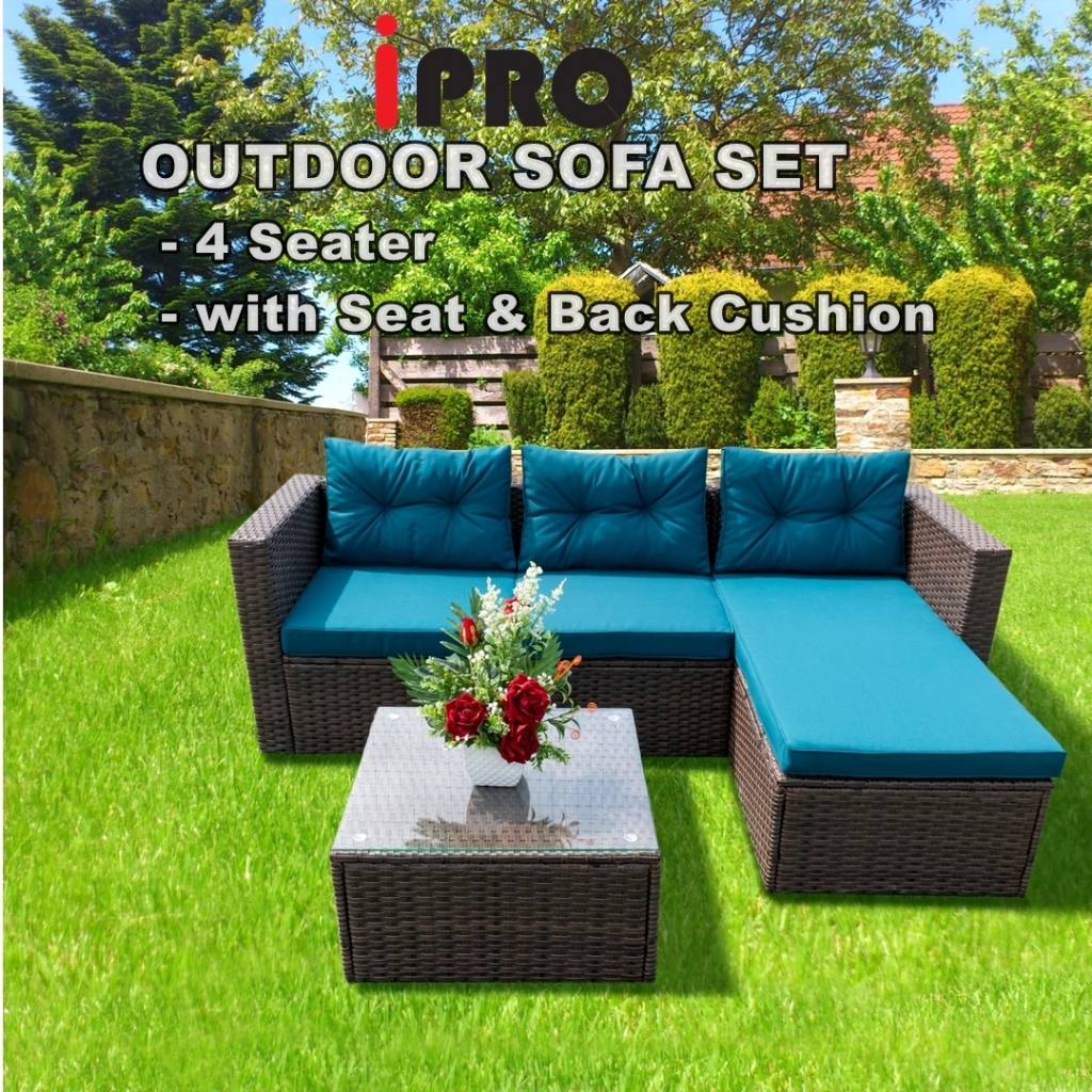 IPRO Rattan Sofa Outdoor Table And Chair Set Balcony Garden Outdoor ...