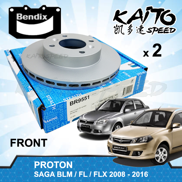(Pair) Bendix Front Disc Rotor BR9551 Proton BLM FL FLX 2008 2009 2010 ...