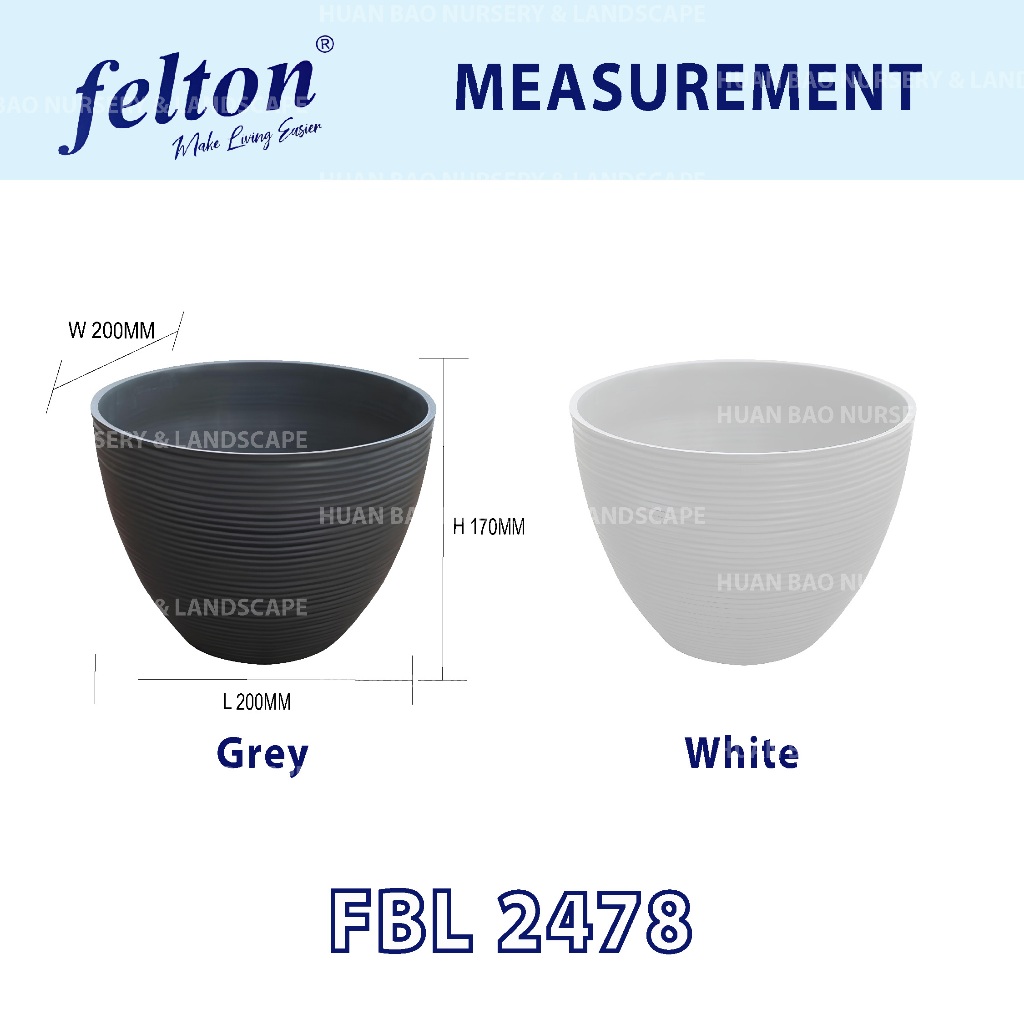 Pasu Bunga Pasu Bonsai Felton 2400 Series Oval Flower Pot Fiber Flower ...