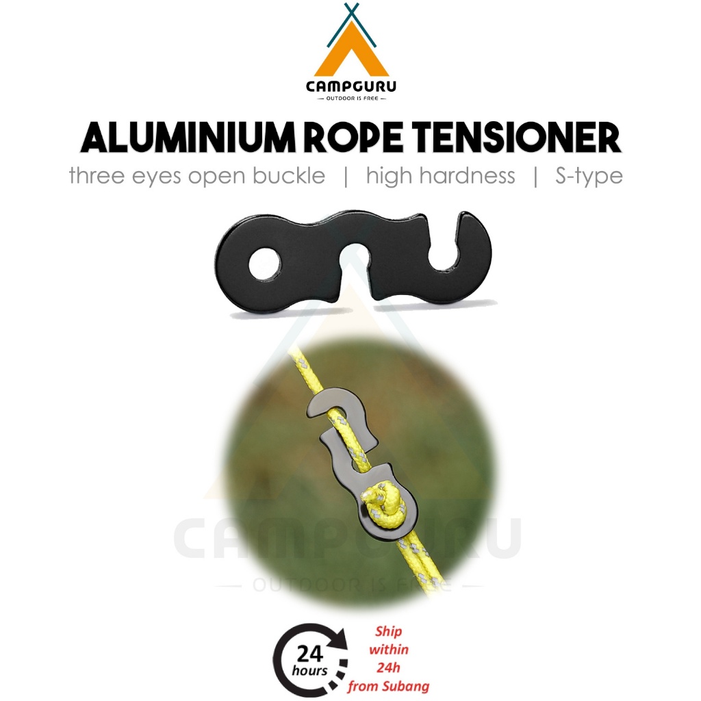 CAMPGURU Aluminum Alloy Rope Tensioner Umbrella Cord Lock Tent Guyline ...