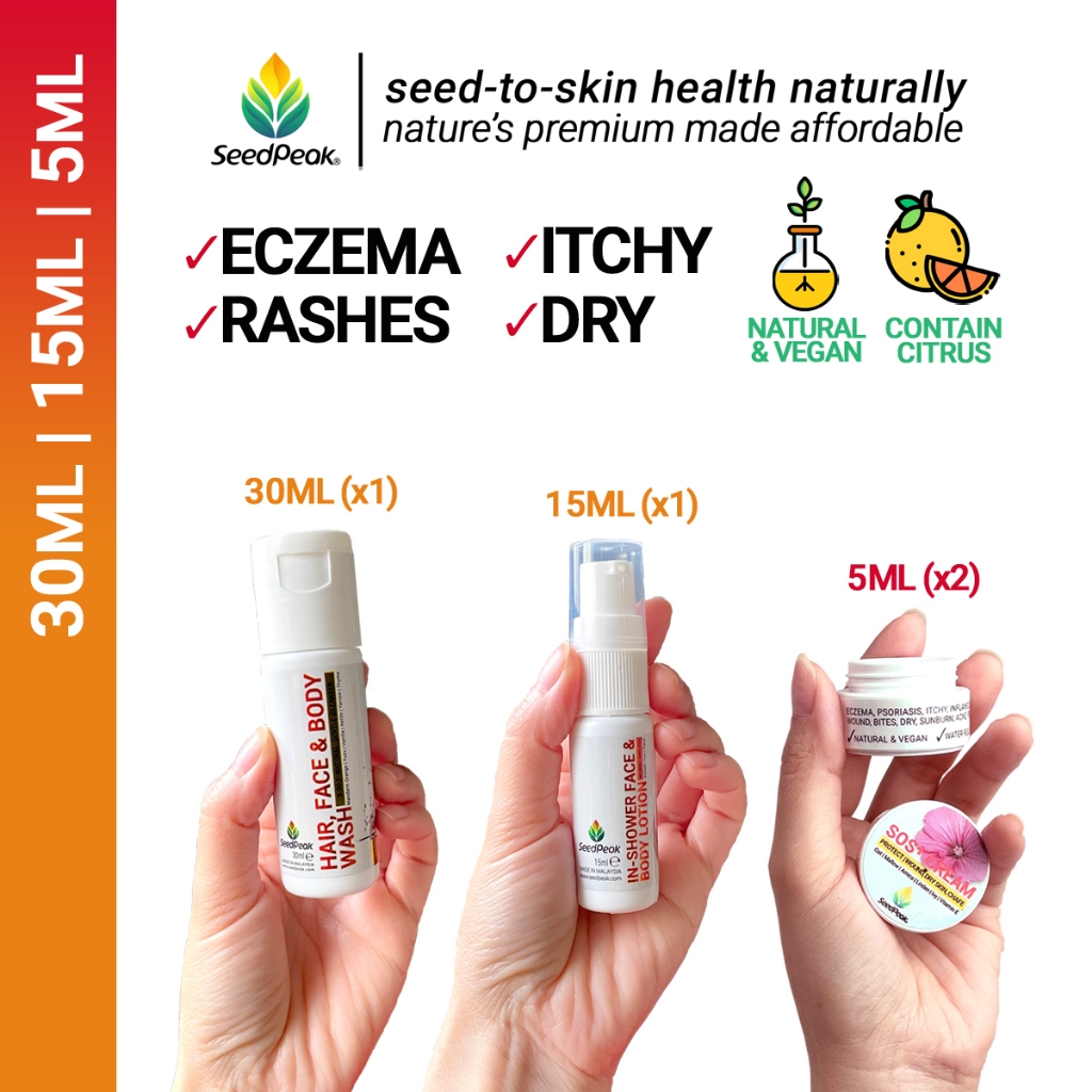 SeedPeak Eczema Citrus (S) Mini Travel Combo Set Orange Mandarin Yuzu