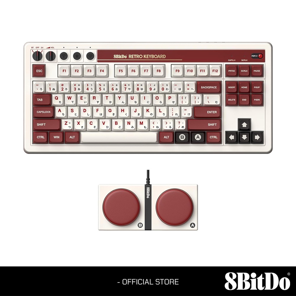 8Bitdo Retro Mechanical Keyboard, Bluetooth/2.4G/USB-C Hot Swappable ...