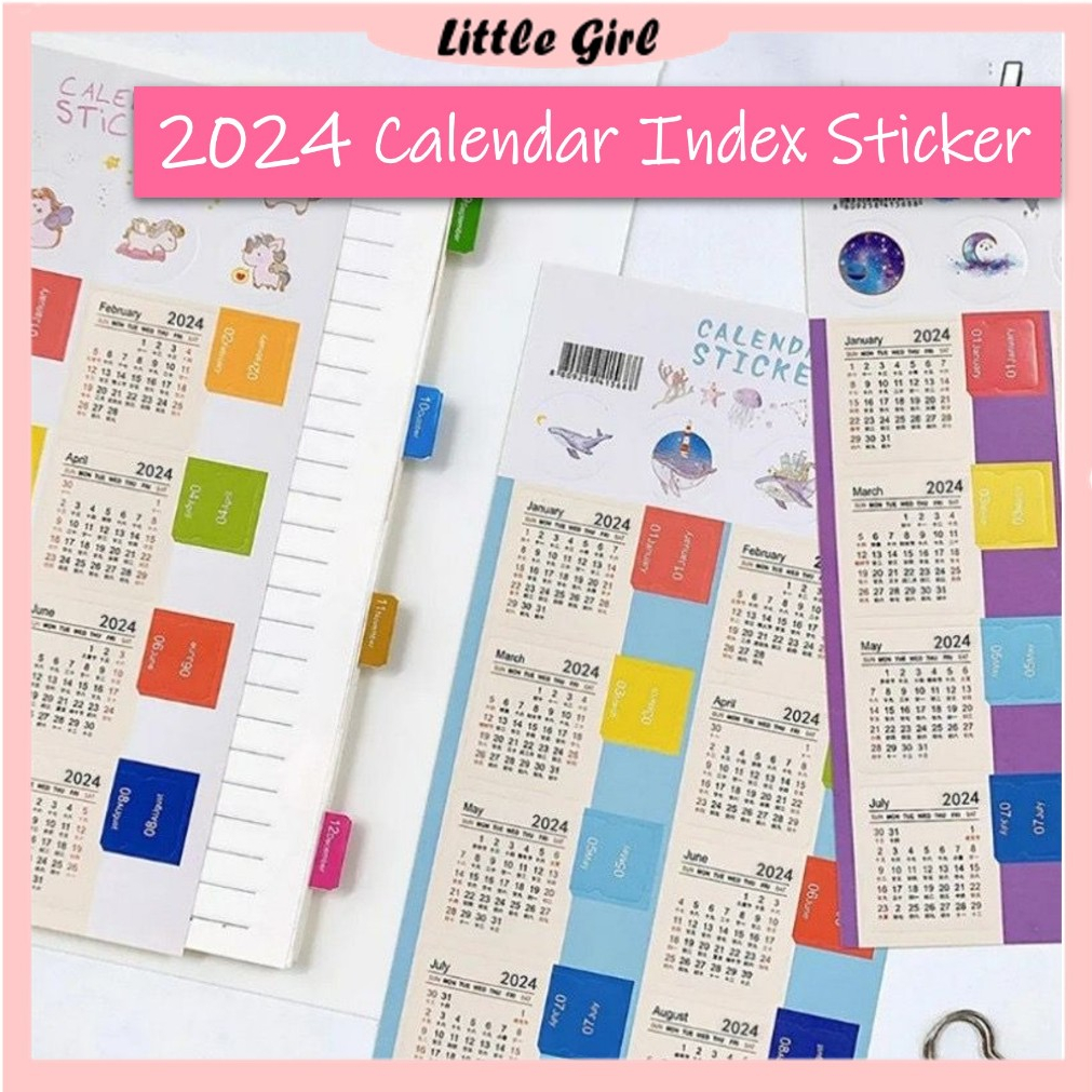 2024 / 2025 │Monthly Calendar Sticker │Notebook Planner │Index Bookmark