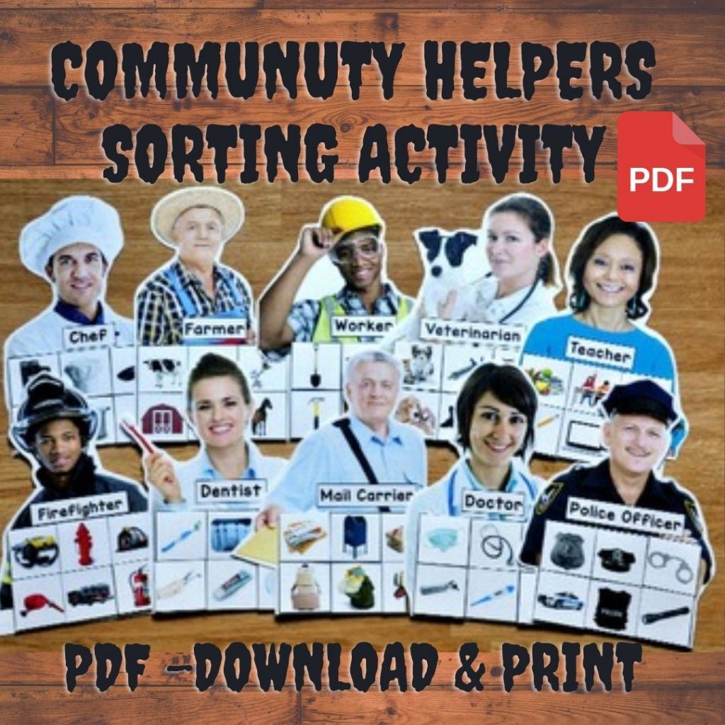 (PDF) Community helpers Sorting activity I Job Occupation busy book I