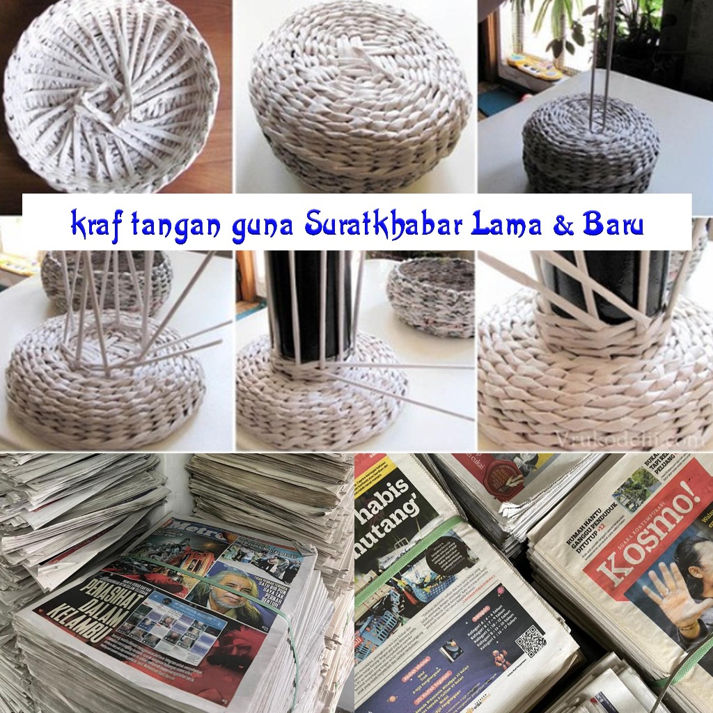 Kraf Tangan DIY Newspaper Suratkhabar BM BI 手工艺品 旧报纸 手艺 Craft Paper Art ...