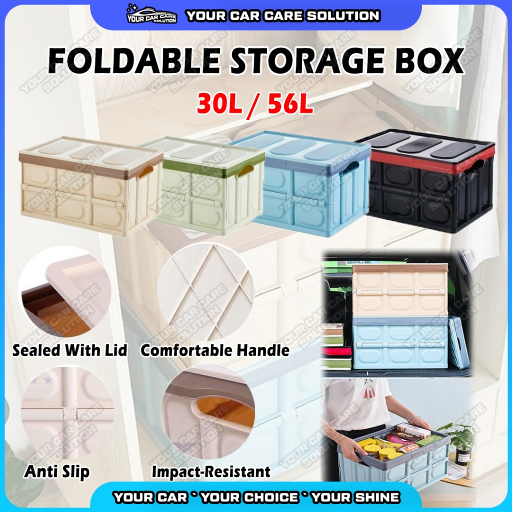 🔥 Foldable Storage Box Car Organizer Home Collapsible Box Stackable ...