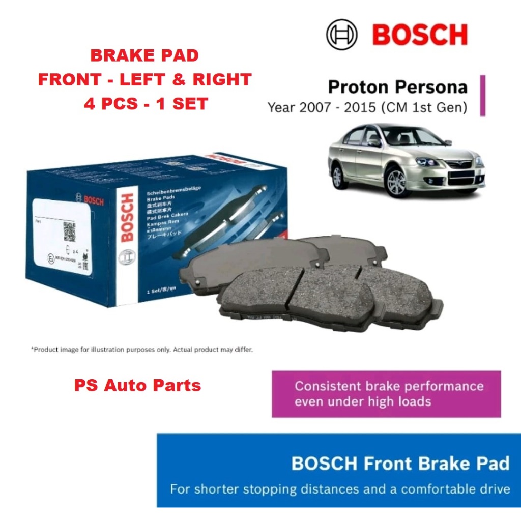 Proton Persona Front Disc Brake Pad Set BOSCH Brake Depan 4 Keping 0