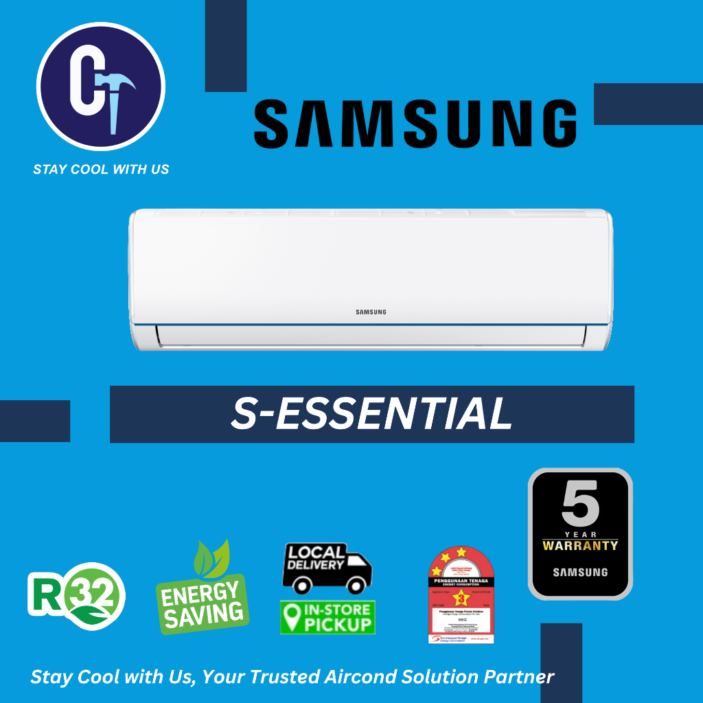 Samsung Non-Inverter Air Conditioner S-Essential Series (1.0HP - 2.5HP ...