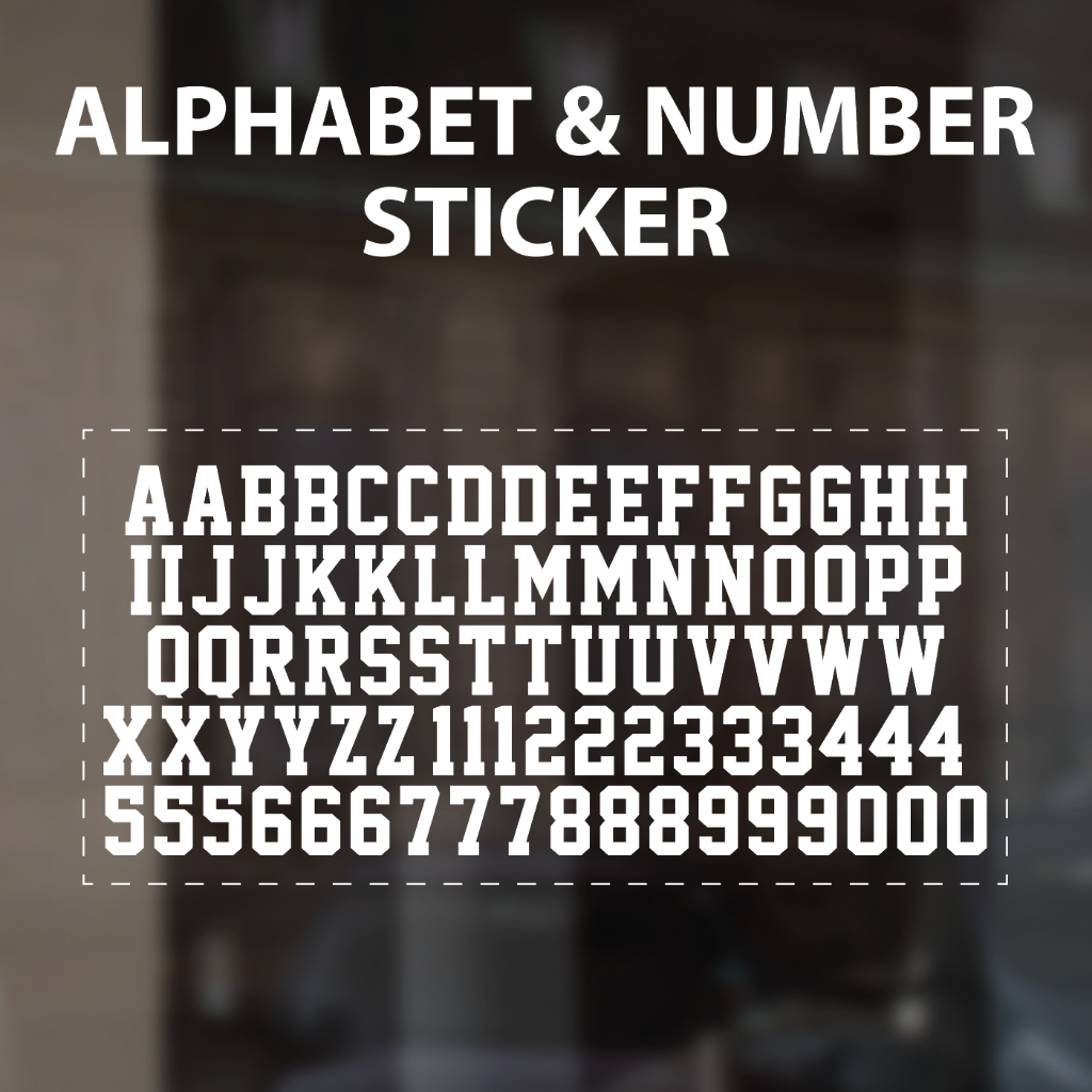 [Sticker] Alphabet Letter Motor Numbering Sticker D.I.Y - Glass ...