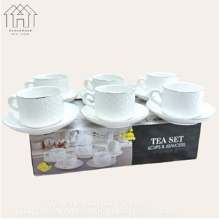 12pcs Ceramic Mug With Saucer / Cawan Seramik Cawan Set ins Kopi Latte ...