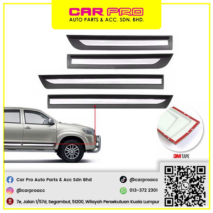 Toyota Hilux Vigo 2012 2015 Side Doors Cladding Moulding Trim Guard