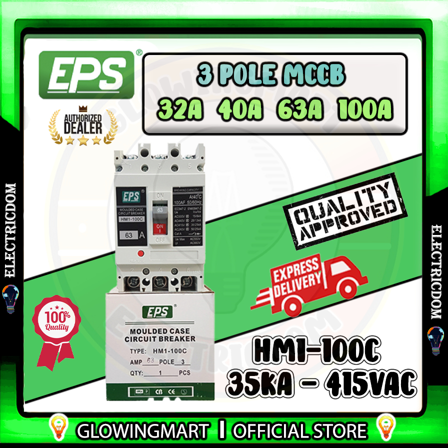 EPS 2POLE & 3POLE MCCB 32A,40A,63A,80A,100A,125A,160A,200A,225A 35KA