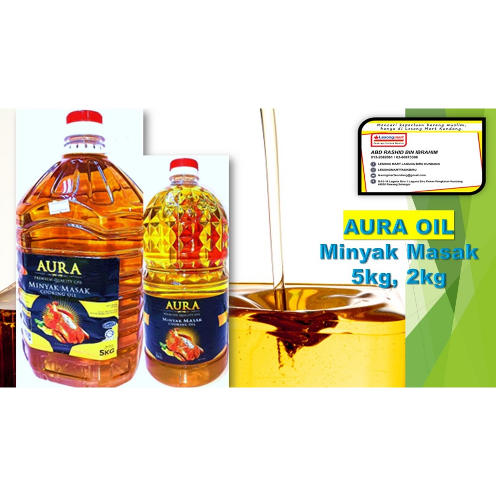 Product image [BELI 2 BOTOL DAPAT RM29.90 SEBOTOL] Minyak Masak 5kg Cooking Oil AURA (PRODUK MUSLIM)