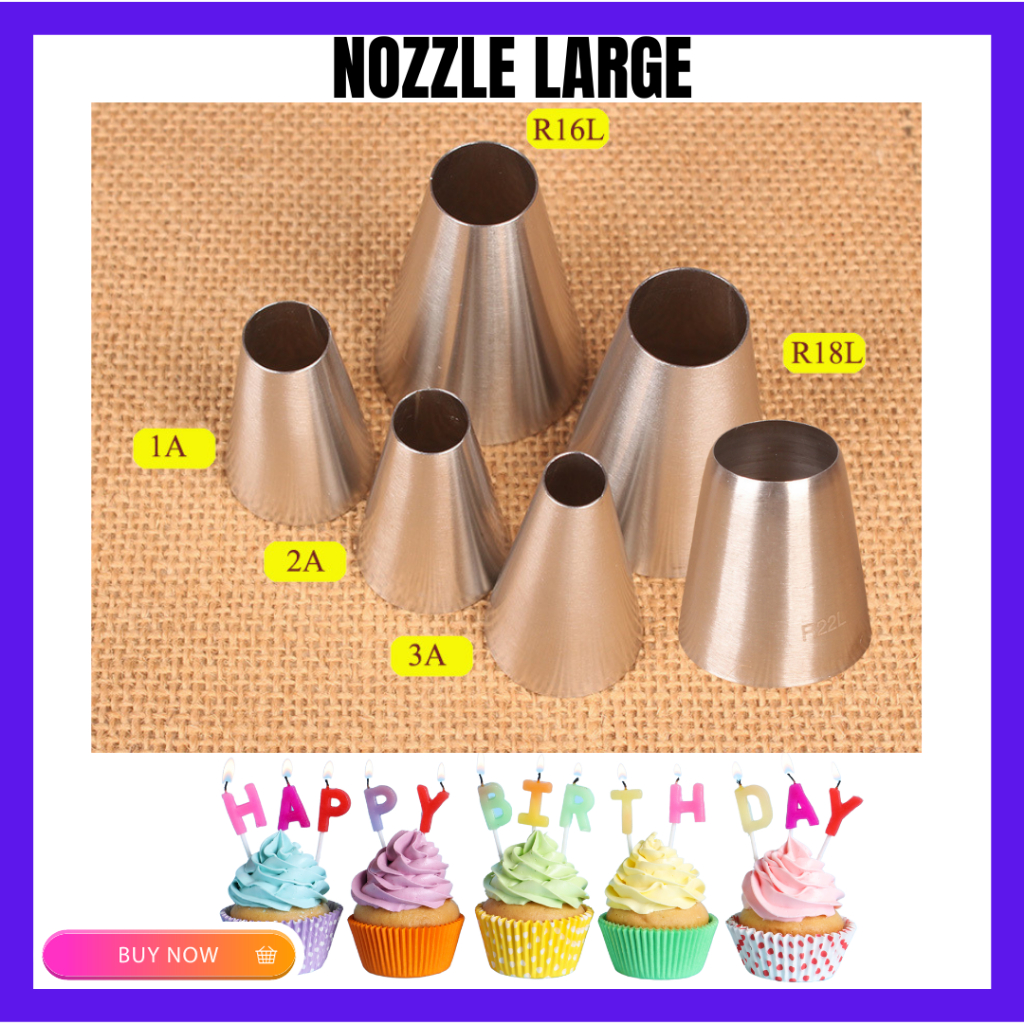 Nozzle Large Round 1A 2A 3A R16L R18L R22L Cheese Tart Buncit Piping