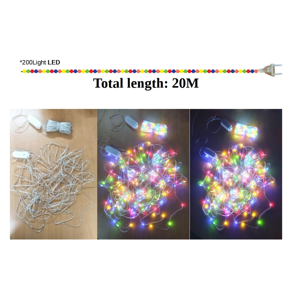 200L Fairy Light Outdoor Light 20M LED Christmas Deepavali Light ...