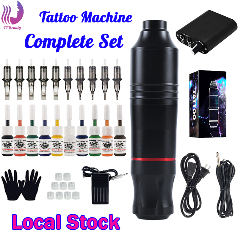 Mesin Tatoo Full Set Tattoo Machine Full Set 纹身机器 Mesin Tato Beginner Practice Kit Shopee Malaysia 4776