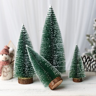 12pcs Miniature Christmas Tree Decorations Artificial Snow Landscape Mini  Pine Trees DIY Crafts Dollhouse Table Decor