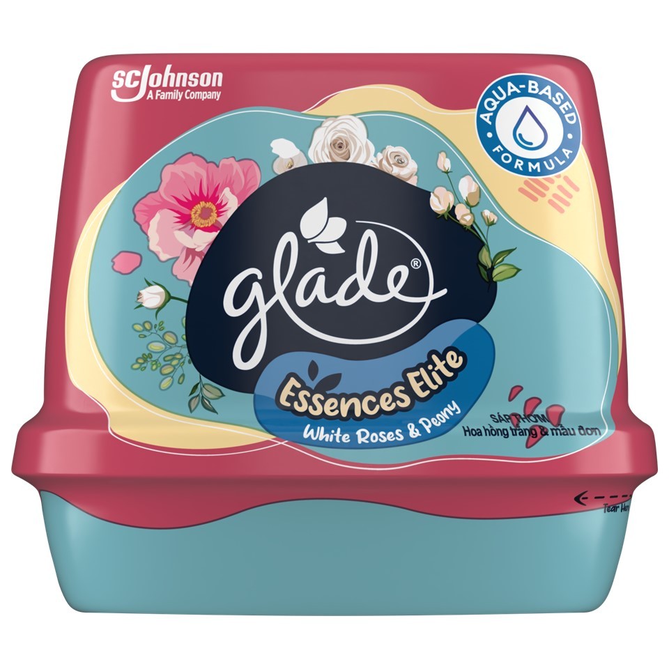 Glade Scented Gel 180g Premium Range (White Roses & Peony) Shopee