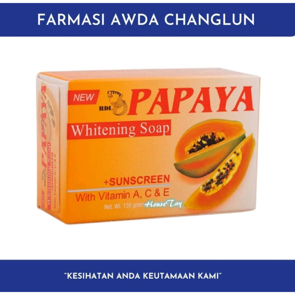RDL PAPAYA WHITENING SOAP + SUNSCREEN 135g (SABUN BETIK) 100% ORIGINAL ...