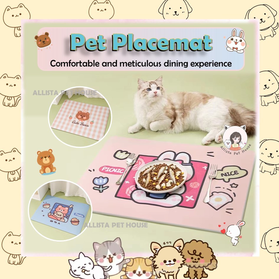 [READY STOCK] Pet Placemat Pet Meal Mat Cat Dog Food Mat Feeding Mat