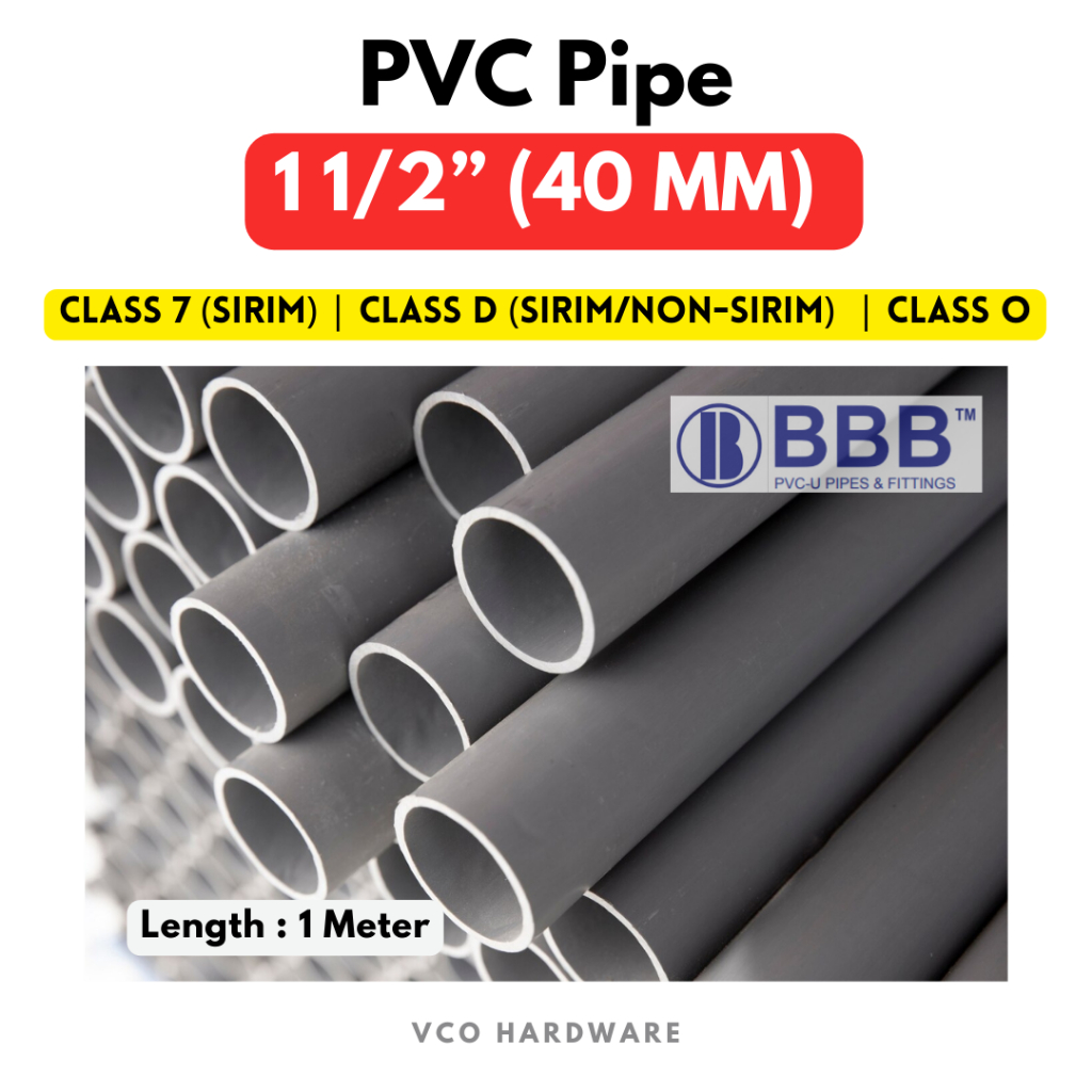 [ 1 1/2" X 1 Meter ] 40 MM PVC Pipe/ Grey Pipe/ Kitchen Basin / Paip ...