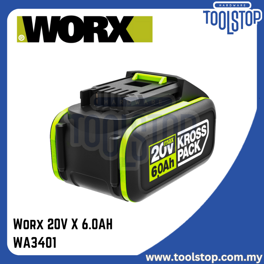 Worx battery 20V x 2.0AH 4.0AH 6.0AH Shopee Malaysia