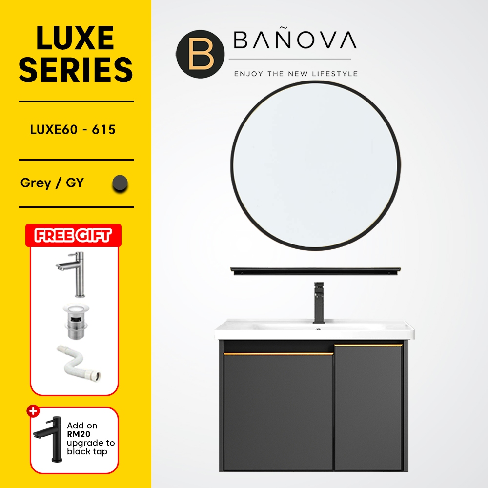 BANOVA Aluminum Composite Panel LUXE Series Bathroom Cabinet Basin Set ...
