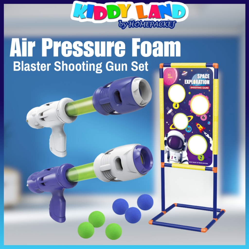 Kids Shooting Game Toy Foam Ball Air Toy Guns with Standing Shooting