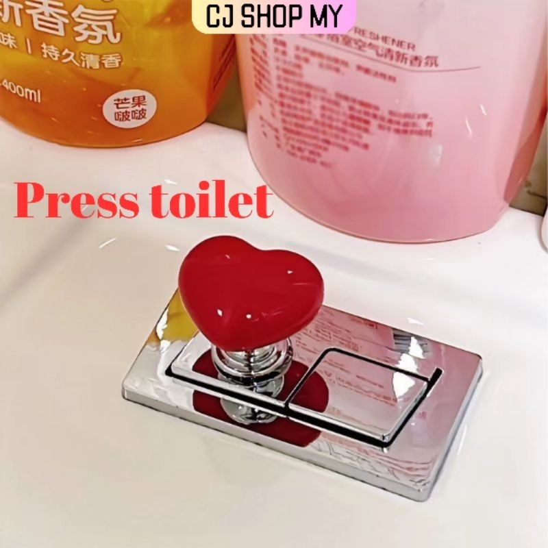 Toilet press button love shape accessories long nail special universal ...