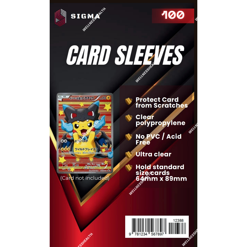 Sigma Gaming Premium Card Sleeves (100 PCS) Clear Card Sleeves Pokemon  OnePiece | Shopee Malaysia