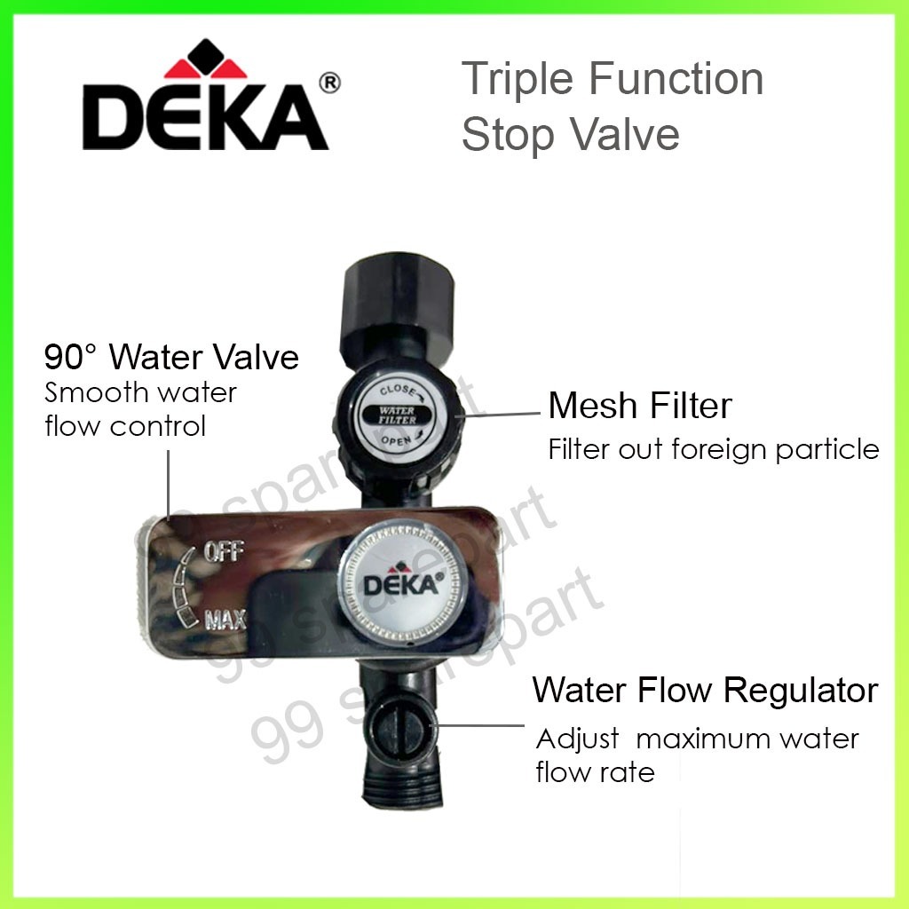 DEKA Original Stop Valve for Instant Water Heater (Triple Function ...