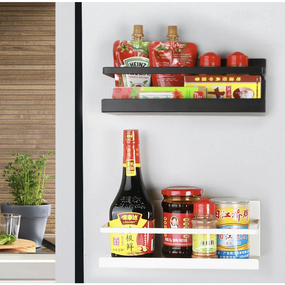 2pcs Magnetic Storage Organizer Shelf Wall Mount Moveable Fridge ...