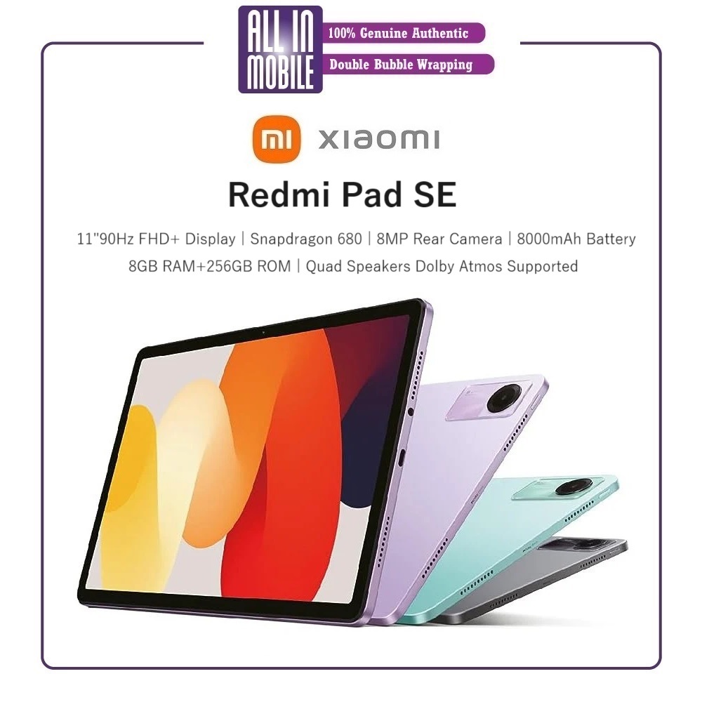 Xiaomi Redmi Pad SE, 4GB+128GB/8GB+256GB, Snapdragon 680, 11” FHD+  Display, 8MP Camera, 8000mAh