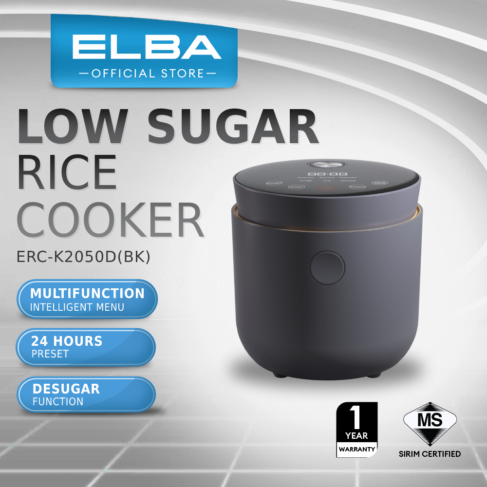 Exclusive] ELBA Low Sugar Rice Cooker ERCK2050D(BK) Black