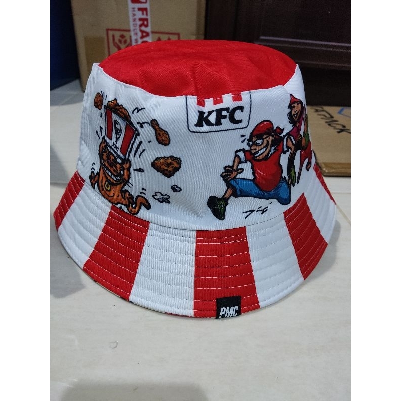 Limited Edition KFC Bucket Hat White Color Shopee Malaysia