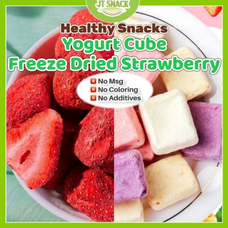 【10g50g】Freeze Dried Strawberry Kering Freeze Dried Yogurt Cube Freeze