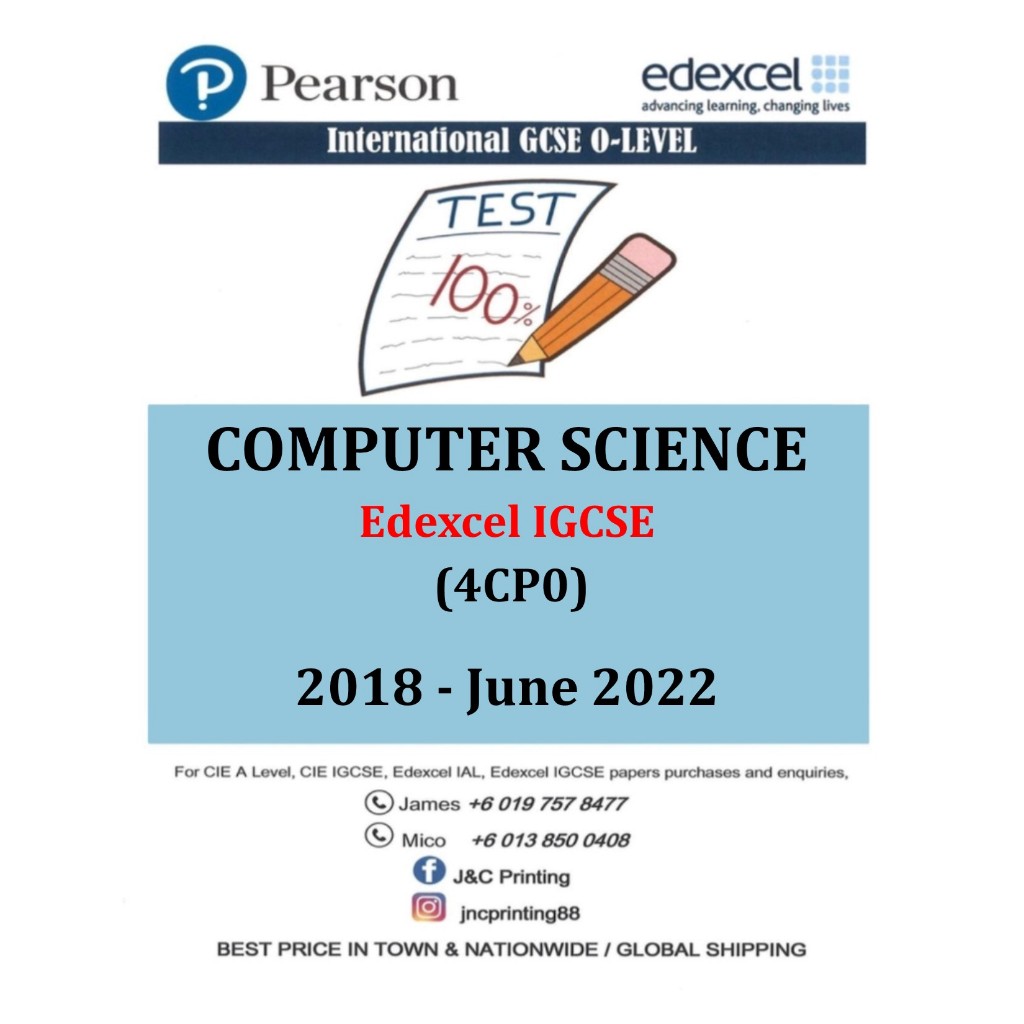 Edexcel Igcse O-Level Past Year Papers Computer Science 4CP0 (PAPER 1&2 ...