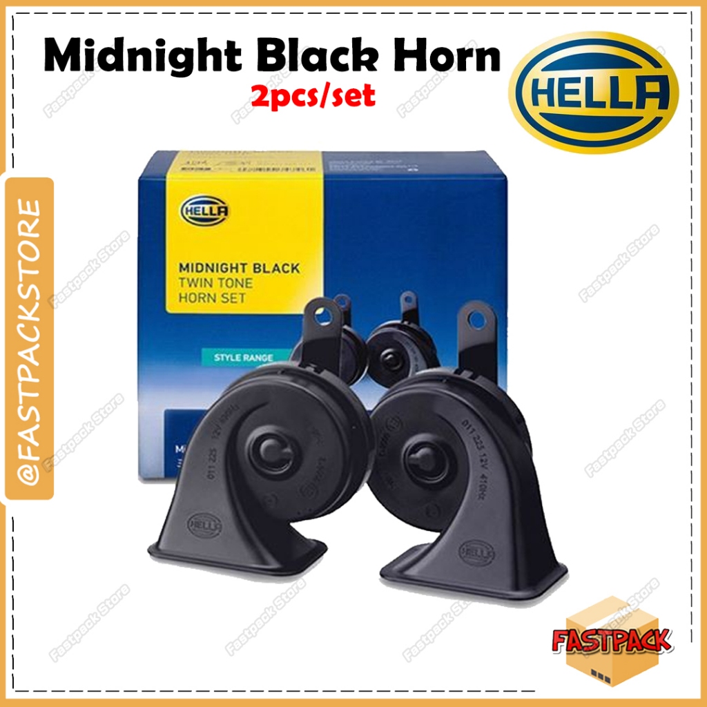 HELLA Midnight Black 12VTwin Tone Car/Motor Horn Snail Horn Set Hon ...