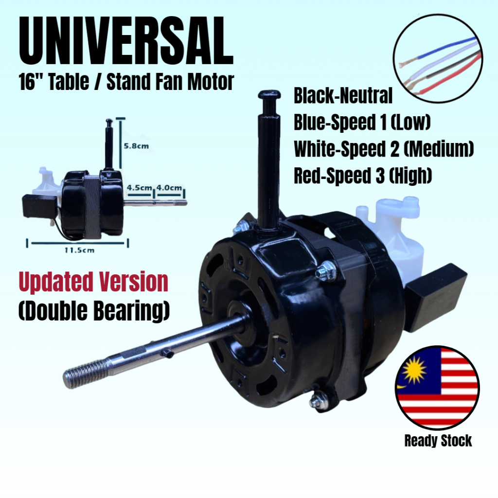 【Ready Stock】Newly Upgraded Bearing Motor Desktop Universal 16Inch Fan