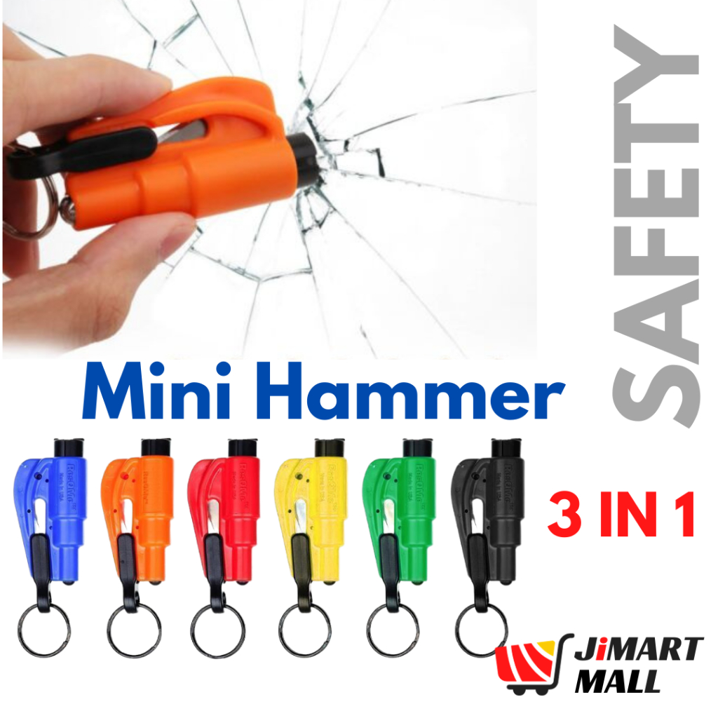 3 in 1 Emergency Mini Safety Hammer Car Window Glass Breaker