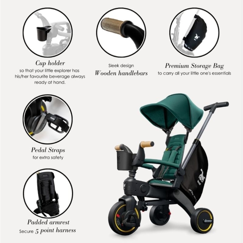 🔥GENUINE🔥Doona Liki Trike 5 in 1 Deluxe S5 RACING GREEN - One Year  Warranty🦕🦕 | Shopee Malaysia