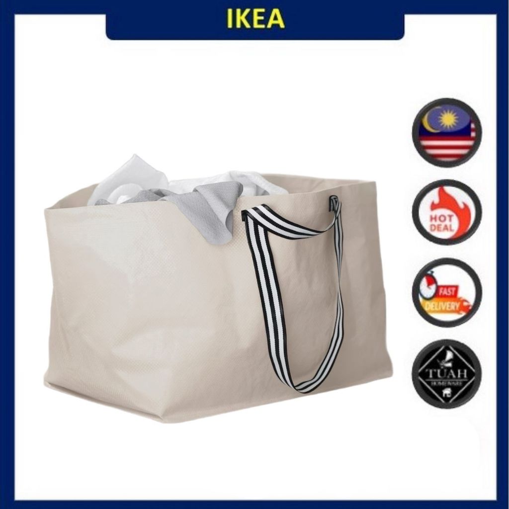 Lot De 3 Sacs IKEA GÖRSNYGG 71 L - Beige Clair, Réutilisables, 57x37x39 Cm