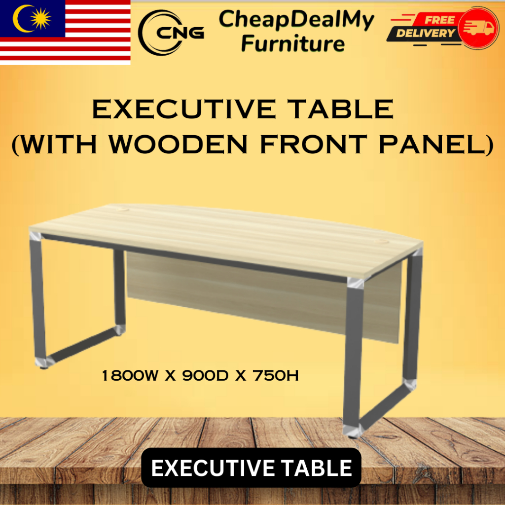 CheapDeal Executive Table With Wooden Front Panel Width Of 1800mm