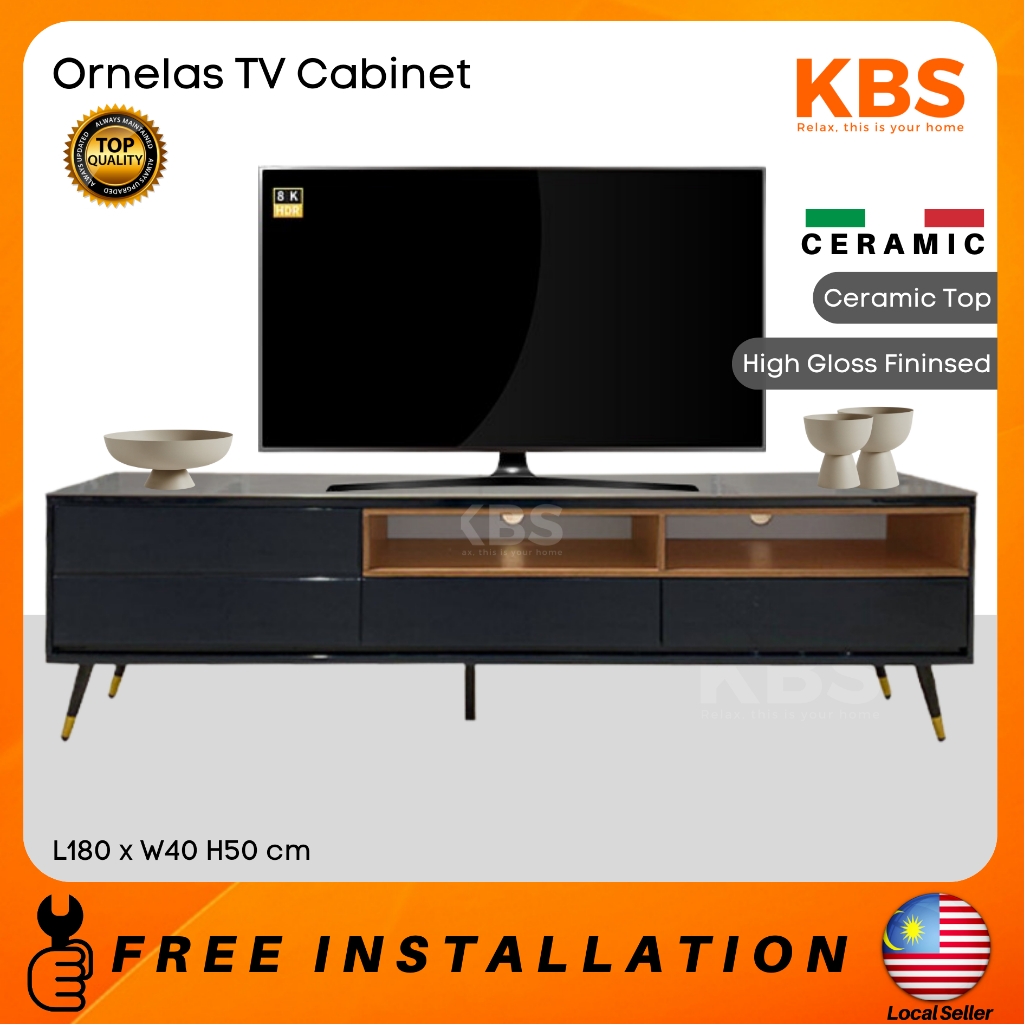 (FREE Installation+Shipping) KBS 6FT TV Cabinet / High Gloss Finished ...