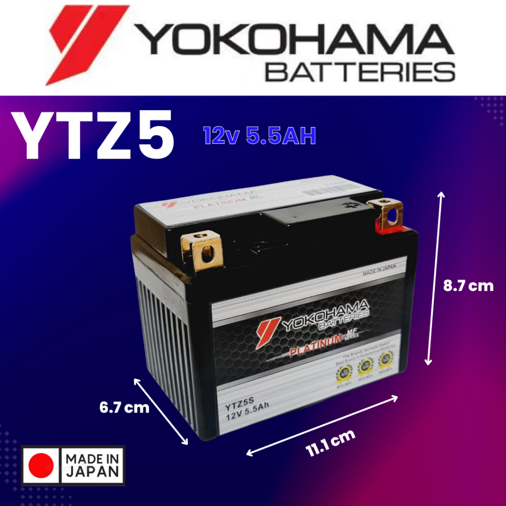 YTZ5 YTZ5S BATTERY YOKOHAMA YAMAHA LC135 V2-V6 HONDA EX5 DREAM WAVE125 SUZUKI STEP125 DASH110 ALPHA FUTURE125 CLICK RG80