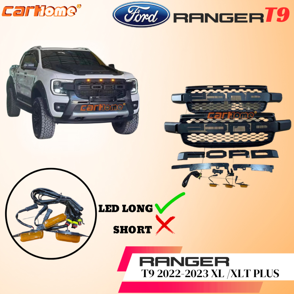 Ford Ranger T9 2022 2023 XLT XLT Plus Front Grill Grille LED