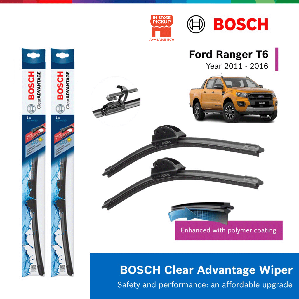 Bosch Clear Advantage U Hook Wiper Set for Ford Ranger T6 BCA24