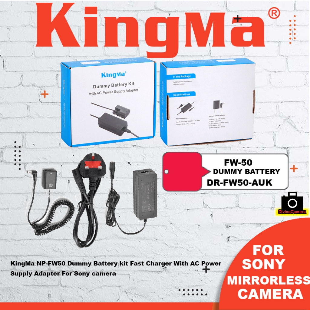 KingMa NP-FW50 Dummy Battery kit Fast Charger With AC Power Supply ...