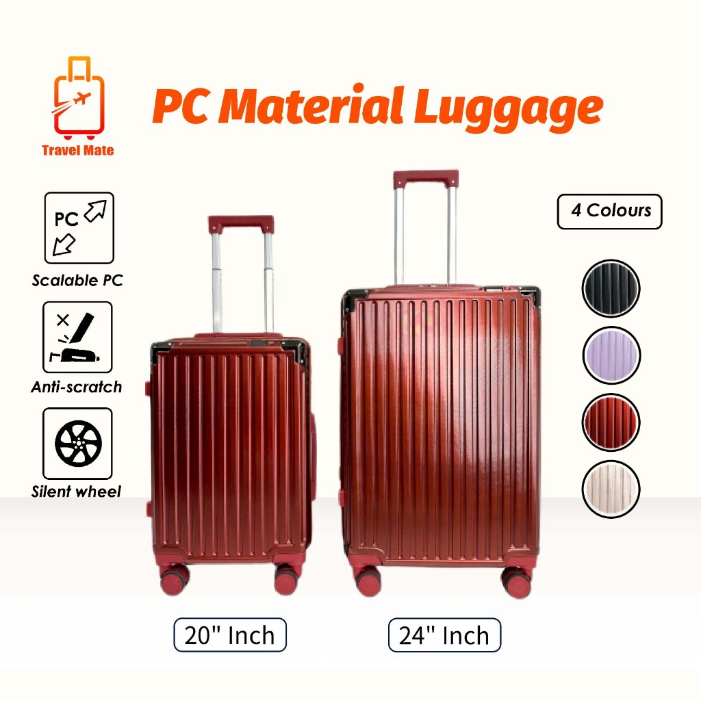 TravelMate Macaron PC Material Luggage 20” Cabin / 24” Cargo / Set ...